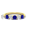 Load image into Gallery viewer, 1.50-carat-five-stone-diamond-and-sapphire-wedding-band-in-yellow-gold-FDENS141ROBGSABLANGLE3-1.50CT-NL-YG