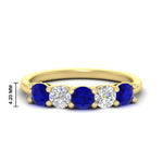 Load image into Gallery viewer, 1.50-carat-five-stone-diamond-and-sapphire-wedding-band-in-yellow-gold-FDENS141ROBGSABLANGLE3-1.50CT-NL-YG