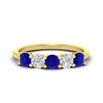 Load image into Gallery viewer, 1.50-carat-five-stone-diamond-and-sapphire-wedding-band-in-yellow-gold-FDENS141ROBGSABLANGLE3-1.50CT-NL-YG
