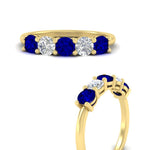 Load image into Gallery viewer, 1.50-carat-five-stone-diamond-and-sapphire-wedding-band-in-yellow-gold-FDENS141ROBGSABLANGLE3-1.50CT-NL-YG
