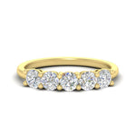 Load image into Gallery viewer, 1.50+Carat+Round+Cut+Five+Stone+Diamond+Band+In+14k+Yellow+Gold-FDENS141B-1.50+CT-4