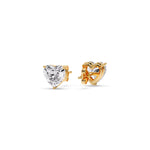 Load image into Gallery viewer, Heart Shaped 3 Prong Basket Stud Earring