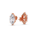 Load image into Gallery viewer, Marquise Diamond 6 Prong Stud Earrings Half Carat