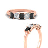 Load image into Gallery viewer, 1.50-carat-princess-cut-five-stone-black-diamond-wedding-ring-in-rose-gold-fdwb8008prblackangle3-1.50ct-nl-rg.jpg