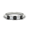Load image into Gallery viewer, 1.50-carat-princess-cut-five-stone-black-diamond-wedding-ring-in-white-gold-fdwb8008prblacksleep-1.50ct-nl-wg.jpg