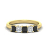 Load image into Gallery viewer, 1.50-carat-princess-cut-five-stone-black-diamond-wedding-ring-in-yellow-gold-fdwb8008prblacksleep-1.50ct-nl-yg.jpg