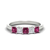 Load image into Gallery viewer, 1.50-carat-princess-cut-five-stone-pink-sapphire-wedding-ring-in-white-gold-fdwb8008prgsadrpisleep-1.50ct-nl-wg.jpg