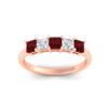 Load image into Gallery viewer, 1.50-carat-princess-cut-five-stone-ruby-wedding-ring-in-rose-gold-fdwb8008prgrudrangle5-1.50ct-nl-rg.jpg