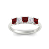 Load image into Gallery viewer, 1.50-carat-princess-cut-five-stone-ruby-wedding-ring-in-white-gold-fdwb8008prgrudrangle5-1.50ct-nl-wg.jpg