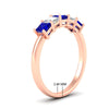 Load image into Gallery viewer, 1.50-carat-princess-cut-five-stone-sapphire-wedding-ring-in-rose-gold-fdwb8008prgsablangle2-1.50ct-nl-rg-hw.jpg