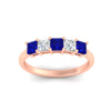 Load image into Gallery viewer, 1.50-carat-princess-cut-five-stone-sapphire-wedding-ring-in-rose-gold-fdwb8008prgsablangle5-1.50ct-nl-rg.jpg
