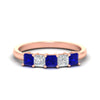 Load image into Gallery viewer, 1.50-carat-princess-cut-five-stone-sapphire-wedding-ring-in-rose-gold-fdwb8008prgsablsleep-1.50ct-nl-rg.jpg