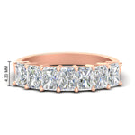Load image into Gallery viewer, 1.50-carat-radiant-cut-7-stone-diamond-wedding-band-in-rose-gold-FD8008RAB-1.50CT-NL-RG-HW