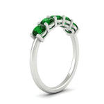 Load image into Gallery viewer, 1.50-carat-round-5-stone-emerald-wedding-ring-in-white-gold-FDENS141ROBGEMGRANGLE2-1.50CT-NL-WG