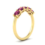 Load image into Gallery viewer, 1.50-carat-round-5-stone-pink-sapphire-wedding-ring-in-yellow-gold-FDENS141ROBGSADRPIANGLE2-1.50CT-NL-YG
