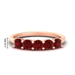 Load image into Gallery viewer, 1.50-carat-round-5-stone-ruby-wedding-ring-in-rose-gold-FDENS141ROBGRUDR-1.50CT-NL-RG-HW