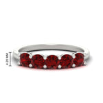 Load image into Gallery viewer, 1.50-carat-round-5-stone-ruby-wedding-ring-in-white-gold-FDENS141ROBGRUDR-1.50CT-NL-WG-HW