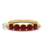 Load image into Gallery viewer, 1.50-carat-round-5-stone-ruby-wedding-ring-in-yellow-gold-FDENS141ROBGRUDR-1.50CT-NL-YG-HW
