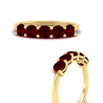 Load image into Gallery viewer, 1.50-carat-round-5-stone-ruby-wedding-ring-in-yellow-gold-FDENS141ROBGRUDRANGLE3-1.50CT-NL-YG
