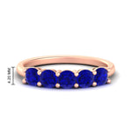 Load image into Gallery viewer, 1.50-carat-round-5-stone-sapphire-wedding-ring-in-rose-gold-FDENS141ROBGSABL-1.50CT-NL-RG-HW