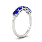 Load image into Gallery viewer, 1.50-carat-round-5-stone-sapphire-wedding-ring-in-white-gold-FDENS141ROBGSABLANGLE2-1.50CT-NL-WG