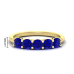 Load image into Gallery viewer, 1.50-carat-round-5-stone-sapphire-wedding-ring-in-yellow-gold-FDENS141ROBGSABL-1.50CT-NL-YG-HW