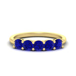 Load image into Gallery viewer, 1.50-carat-round-5-stone-sapphire-wedding-ring-in-yellow-gold-FDENS141ROBGSABL-1.50CT-NL-YG