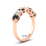 Load image into Gallery viewer, 1.50-carat-seven-stone-oval-black-diamond-anniversary-band-in-rose-gold-fdwb8008ovblackangle2-1.50ct-nl-rg-hw