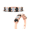Load image into Gallery viewer, 1.50-carat-seven-stone-oval-black-diamond-anniversary-band-in-rose-gold-fdwb8008ovblackangle3-1.50ct-nl-rg