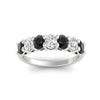 Load image into Gallery viewer, 1.50-carat-seven-stone-oval-black-diamond-anniversary-band-in-white-gold-fdwb8008ovblackangle5-1.50ct-nl-wg