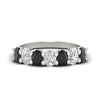 Load image into Gallery viewer, 1.50-carat-seven-stone-oval-black-diamond-anniversary-band-in-white-gold-fdwb8008ovblacksleep-1.50ct-nl-wg
