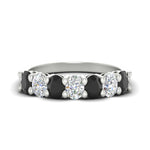 Load image into Gallery viewer, 1.50-carat-seven-stone-oval-black-diamond-anniversary-band-in-white-gold-fdwb8008ovblacksleep-1.50ct-nl-wg