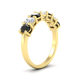 Load image into Gallery viewer, 1.50-carat-seven-stone-oval-black-diamond-anniversary-band-in-yellow-gold-fdwb8008ovblackangle2-1.50ct-nl-yg