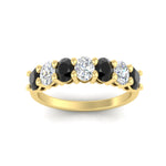 Load image into Gallery viewer, 1.50-carat-seven-stone-oval-black-diamond-anniversary-band-in-yellow-gold-fdwb8008ovblackangle5-1.50ct-nl-yg