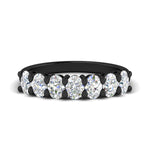 Load image into Gallery viewer, 1.50-carat-seven-stone-oval-diamond-anniversary-band-in-black-gold-fdwb8008ovsleep-1.50ct-nl-bg