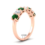 Load image into Gallery viewer, 1.50-carat-seven-stone-oval-emerald-anniversary-band-in-rose-gold-fdwb8008ovgemgrangle2-1.50ct-nl-rg-hw
