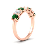Load image into Gallery viewer, 1.50-carat-seven-stone-oval-emerald-anniversary-band-in-rose-gold-fdwb8008ovgemgrangle2-1.50ct-nl-rg