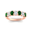 Load image into Gallery viewer, 1.50-carat-seven-stone-oval-emerald-anniversary-band-in-rose-gold-fdwb8008ovgemgrangle5-1.50ct-nl-rg