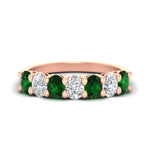Load image into Gallery viewer, 1.50-carat-seven-stone-oval-emerald-anniversary-band-in-rose-gold-fdwb8008ovgemgrsleep-1.50ct-nl-rg