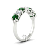 Load image into Gallery viewer, 1.50-carat-seven-stone-oval-emerald-anniversary-band-in-white-gold-fdwb8008ovgemgrangle2-1.50ct-nl-wg-hw