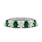 Load image into Gallery viewer, 1.50-carat-seven-stone-oval-emerald-anniversary-band-in-white-gold-fdwb8008ovgemgrsleep-1.50ct-nl-wg