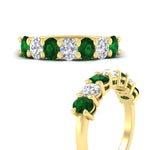 Load image into Gallery viewer, 1.50-carat-seven-stone-oval-emerald-anniversary-band-in-yellow-gold-fdwb8008ovgemgrangle3-1.50ct-nl-yg