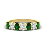 Load image into Gallery viewer, 1.50-carat-seven-stone-oval-emerald-anniversary-band-in-yellow-gold-fdwb8008ovgemgrsleep-1.50ct-nl-yg