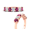 Load image into Gallery viewer, 1.50-carat-seven-stone-oval-pink-sapphire-anniversary-band-in-rose-gold-fdwb8008ovgsadrpiangle3-1.50ct-nl-rg