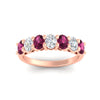 Load image into Gallery viewer, 1.50-carat-seven-stone-oval-pink-sapphire-anniversary-band-in-rose-gold-fdwb8008ovgsadrpiangle5-1.50ct-nl-rg