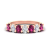 Load image into Gallery viewer, 1.50-carat-seven-stone-oval-pink-sapphire-anniversary-band-in-rose-gold-fdwb8008ovgsadrpisleep-1.50ct-nl-rg