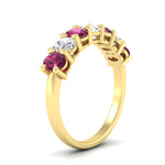Load image into Gallery viewer, 1.50-carat-seven-stone-oval-pink-sapphire-anniversary-band-in-yellow-gold-fdwb8008ovgsadrpiangle2-1.50ct-nl-yg