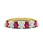 Load image into Gallery viewer, 1.50-carat-seven-stone-oval-pink-sapphire-anniversary-band-in-yellow-gold-fdwb8008ovgsadrpisleep-1.50ct-nl-yg