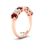 Load image into Gallery viewer, 1.50-carat-seven-stone-oval-ruby-anniversary-band-in-rose-gold-fdwb8008ovgrudrangle2-1.50ct-nl-rg-hw