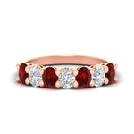 Load image into Gallery viewer, 1.50-carat-seven-stone-oval-ruby-anniversary-band-in-rose-gold-fdwb8008ovgrudrsleep-1.50ct-nl-rg